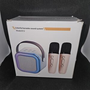 K12 Wireless Karaoke Speaker with Microphones - Blue and Black